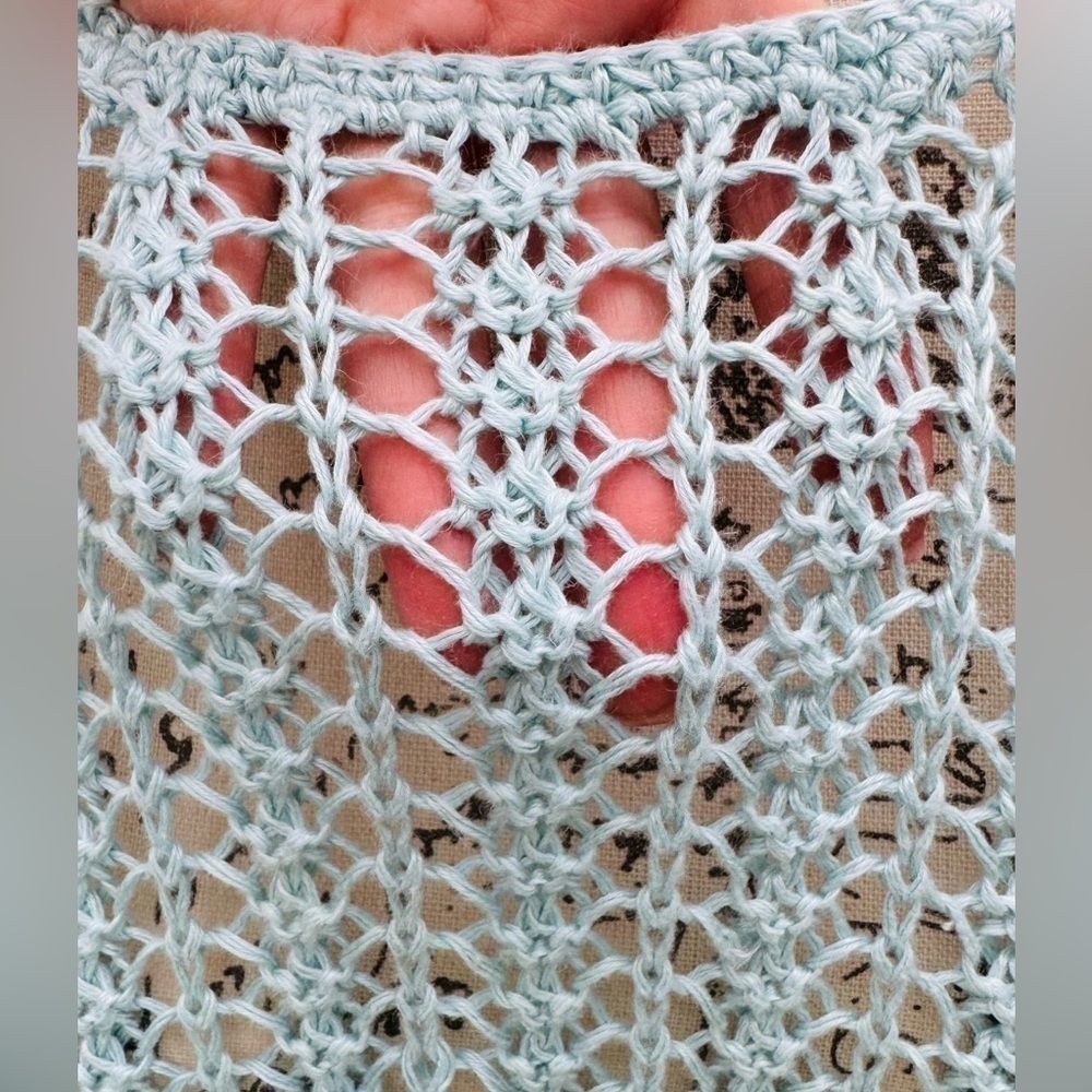 J. Jill Crocheted Linen Sweater Seafoam Green Pullover Womens Size Medium - Picture 11 of 11